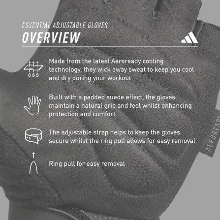 ถุงมือ Essential Adjustable ADIDAS ADGB-12414-NL สีแดง ไซส์M_9